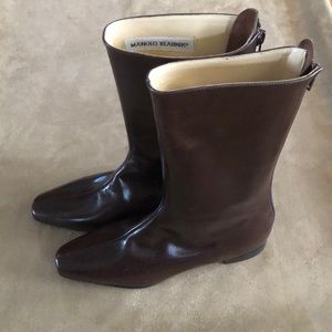 Manolo Blahnik Dark Brown Boots Size 37 1/2